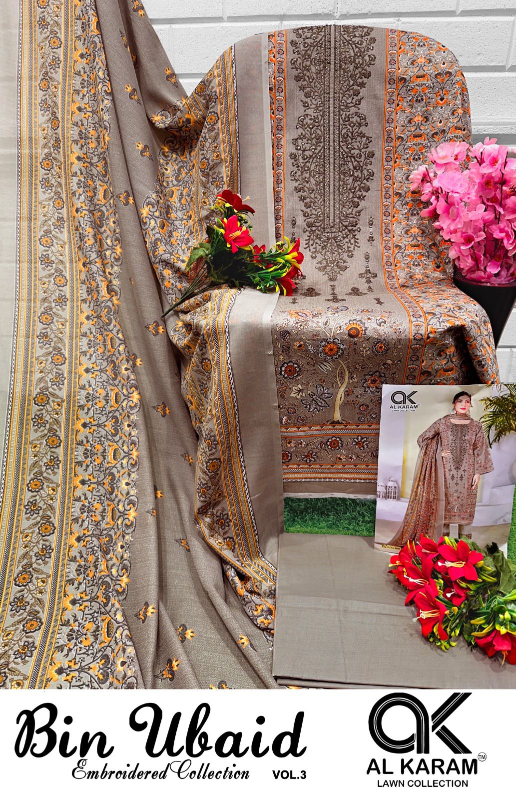 Bin Ubaid Vol 3 By Al Karam Pure Cotton Pakistani Dress Material Wholesalers In Delhi
